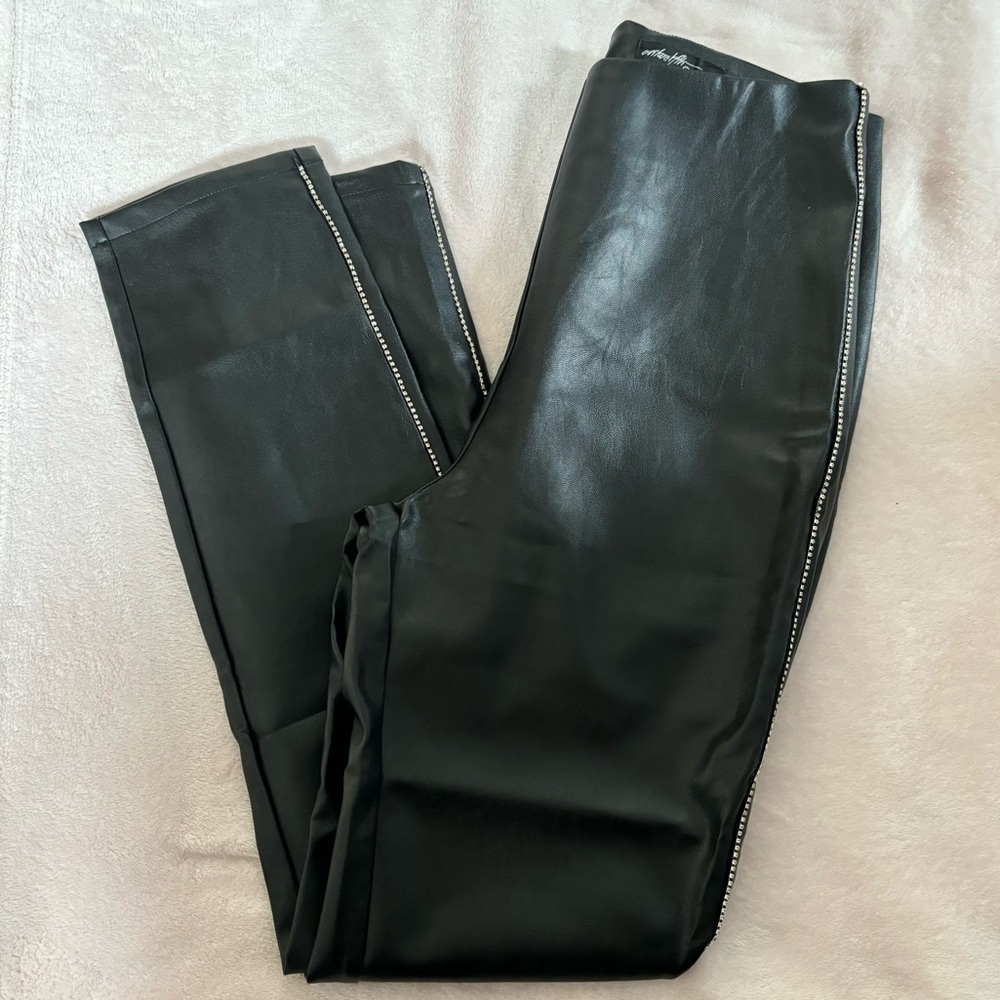 Pleather Rhinestone Pants